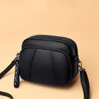 Solid Color Fashionable Rivet Zipper Women's Mobile Phone Bag Simple Soft Leather Shoulder Crossbody Small Square Bag Handbag PlatiNum
