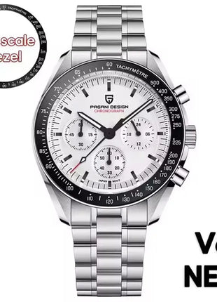Nuovo Orologio da Uomo PAGANI DESIGN Gold Moon 2026, Cronografo Sportivo al Quarzo VK63, con Vetro Zaffiro AR, Impermeabile, Luminoso, in Acciaio Inossidabile, Lunetta in Ceramica, Regalo