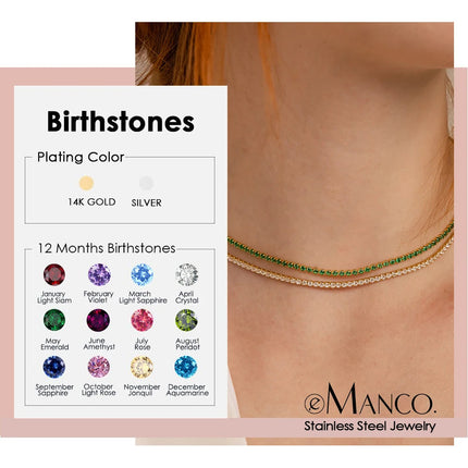 eManco Fashion Crystal High Quality Stainless Steel Gold Plated Necklace Ladies Charming Accessories Gifts Wholesale PlatiNum