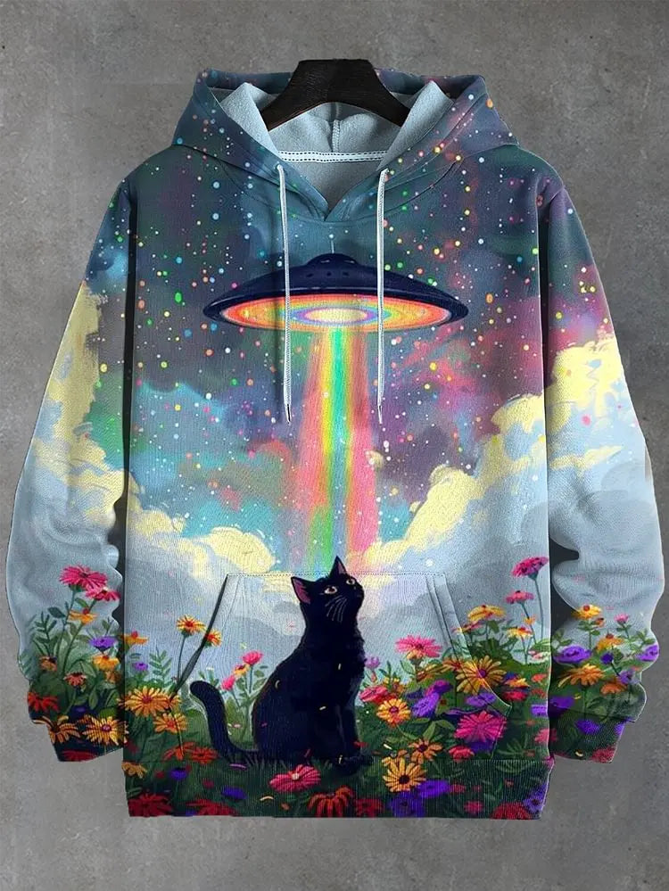 Cartoon Graffiti Cat Pattren Unisex Hoodies Sweatshirt 3D Print Men/Women Tracksuit Coat Harajuku Hoodie Pullover Men's Clothing