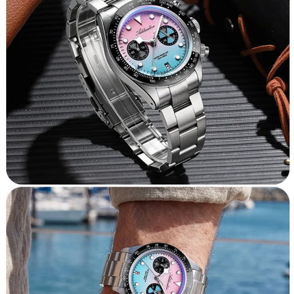 ADDIESDIVE AD2559 Men's Vintage Racing Watch Luxury Quartz Chronograph VK64 Ceramic Bezel K1 Mineral Crystal 100M Waterproof