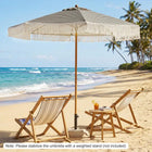 Ombrellone da Patio da 2,1 Metri con Frange, Ombrellone da Spiaggia Protettivo dai Raggi Solari con Nappe Boho - Verde