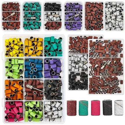 Nail Sanding Ring Bands 80/120/180/240 Grit Electric Manicure Drill Grinding Heads UV Gel Polish Removal Pedicure Abrasive Tools 2028