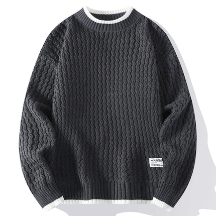 Legible Autumn and Winter Casual Sweaters Men Round Neck Collar Knitted Pullovers Male Loose Sweater Man