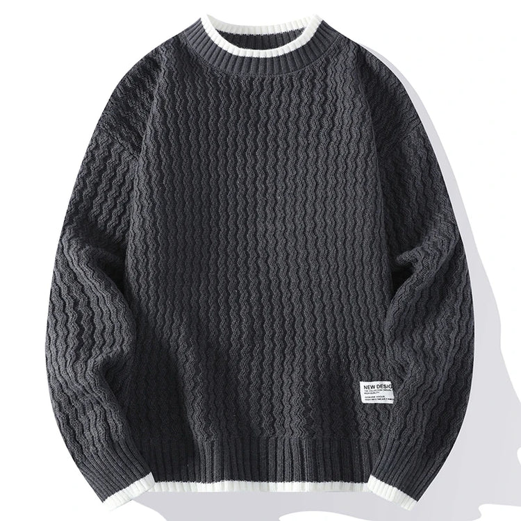 Legible Autumn and Winter Casual Sweaters Men Round Neck Collar Knitted Pullovers Male Loose Sweater Man