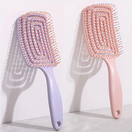 Ladies Ribs Hair Comb Fluffy Comb High Cranium Styling Artifact Long Straight Hair Curl Comb Big Bend Wet and Dry Massage Comb