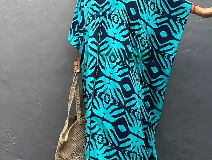Abiti caftano da donna con scollo a V, costume da bagno estivo, copricostume caftano, abiti da spiaggia maxi taglie forti platinumshop