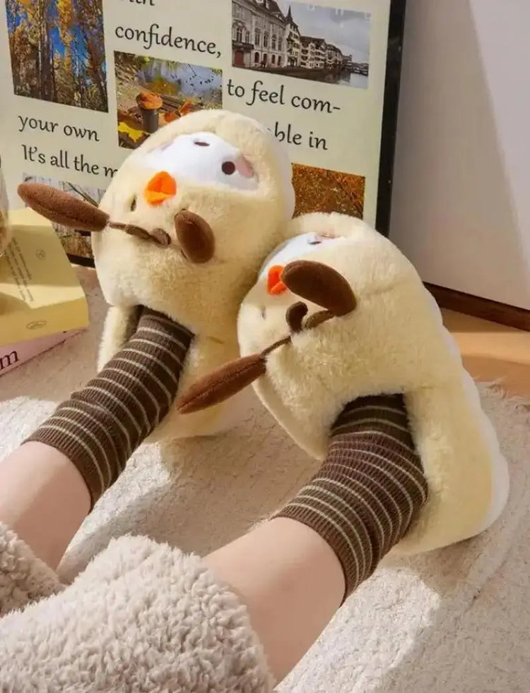 Anime Winter Plush Slippers Kuromi Hello Kitty Cinnamoroll Sanrioed Kawaii Cartoon Cute Indoor Thicken Warm Home Slippers