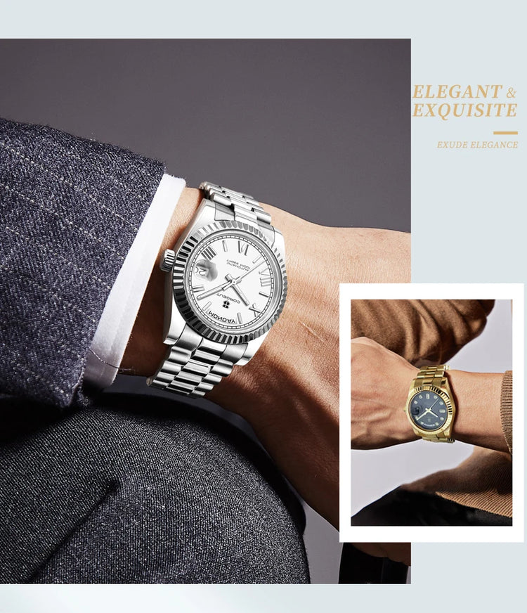 Custom Logo Diy 36/39MM Dial Automatic Mechanical Watches For Man Week Date Type Sapphire Luxury Waterproof Diving Man Watches