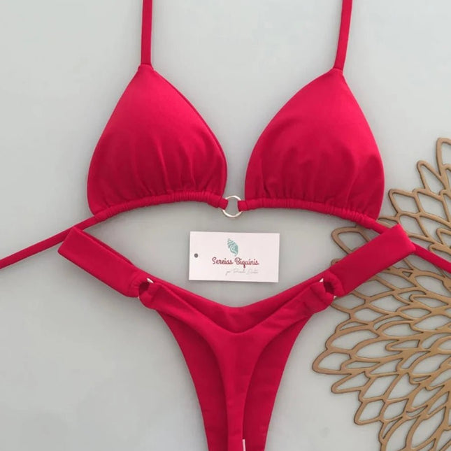 Micro Bikini 2026 Costume da bagno donna Nuovo costume da bagno sexy Halter Bikini Set brasiliano Biquini Perizoma femminile Beachwear Party Wear platinumshop