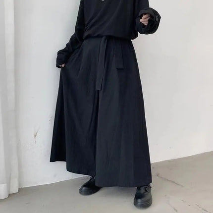 Pantaloni Hakama Samurai Giapponesi, Pantaloni Casual Oversize da Uomo Stile Harajuku, Pantaloni Cinesi Hanfu Tang, Uniformi da Kendo Maschili
