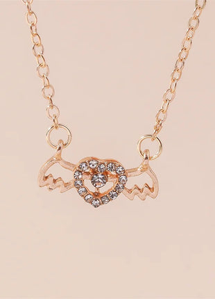 Y2K Crystal Butterfly Heart Necklace Fashion Kpop Shiny Clavicle Chain Necklaces for Women Girls New Trend Party Gifts Jewelry PlatiNum