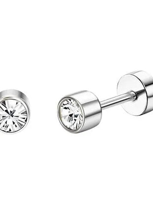Florideco 1 paio di orecchini a bottone ipoallergenici con retro piatto per donna uomo orecchini a bottone per cartilagine in acciaio inossidabile chirurgico platinumshop