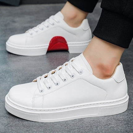 Hot Men's Casual Shoes Leather Sneakers Fashion White Black Male Vulcanized Shoes Non-slip Soft Men Shoes Lightweight Flat Shoe