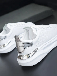 New autumn white shoes, men's sports shoes, couple's casual shoes, thick-soled sneakers, tennis shoes, women's running shoes