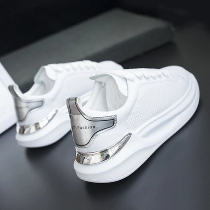 New autumn white shoes, men's sports shoes, couple's casual shoes, thick-soled sneakers, tennis shoes, women's running shoes
