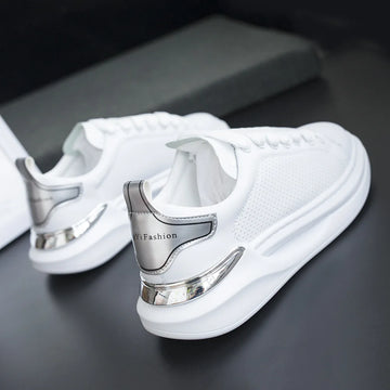 New autumn white shoes, men's sports shoes, couple's casual shoes, thick-soled sneakers, tennis shoes, women's running shoes