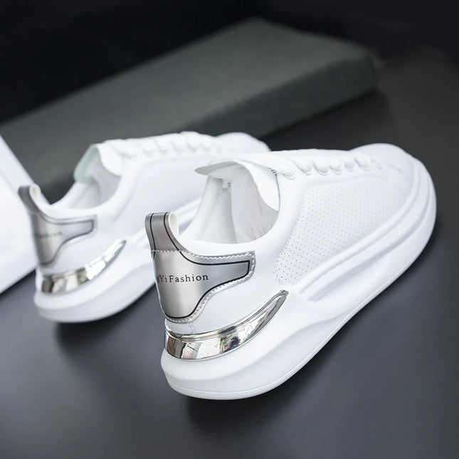 New autumn white shoes, men's sports shoes, couple's casual shoes, thick-soled sneakers, tennis shoes, women's running shoes