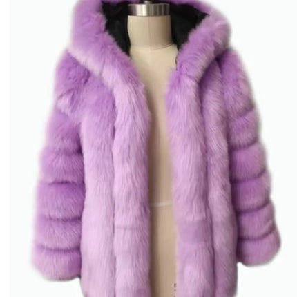 ZADORIN Hooded Fluffy Faux Fur Coat Winter Jacket Women Fashion Thick Warm Faux Fur Jackets Coats Woman Clothing Outerwears