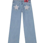 Y2k One Dilemma Pantaloni in denim Stampa leopardata Stella Jeans a gamba larga Streetwear Jeans larghi a vita alta Harajuku Abbigliamento donna gotico