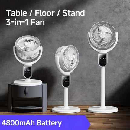 Ventilatore a Circolazione d'Aria 3-in-1 Moderno Senza Spazzole con Telecomando 4800mAh 140 °   Timer per la Pulizia della Casa e della Camera da Letto