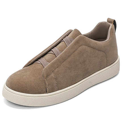 Spring men's thick soled board shoes high-quality suede leather casual sports shoes comfortable and fashionable low top shoes