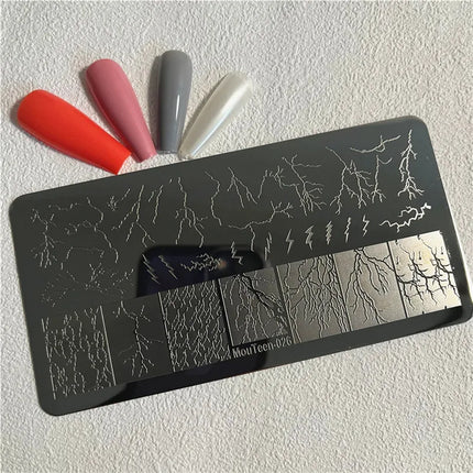 Gothic Cross Nail Stamping Plate Dark Rosary Cross Stainless Steel Punk Nail Art Stencil for DIY Manicure