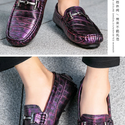 Scarpe Casual da Uomo, Mocassini con Finiture Metalliche, Comodi e Morbidi Slip-on per Adulti