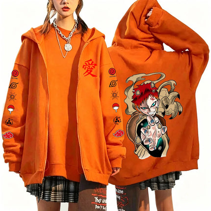 Gaara Naruto anime 2026 new spring and autumn fashion Harajuku men's trend Y2K casual sportswear women's couple style Coat