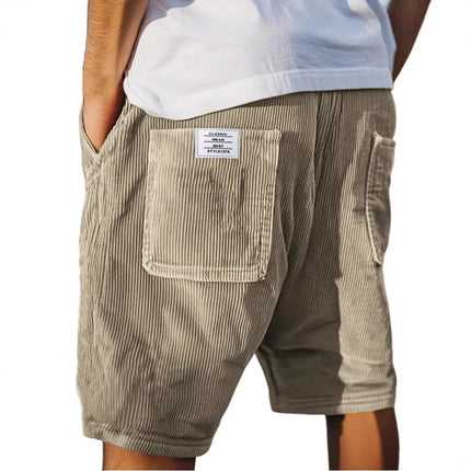 Nuovi pantaloncini estivi da uomo in velluto a coste, stile americano, multitasche, con logo ricamato, retrò, a gamba dritta, per uomo platinumshop