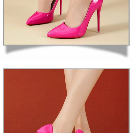 2024 Scarpe da donna Tacchi alti rossi Décolleté sexy con punta a punta 12 cm Scarpe da abito da sposa Colore nero nudo Tacchi alti con fondo in gomma rossa