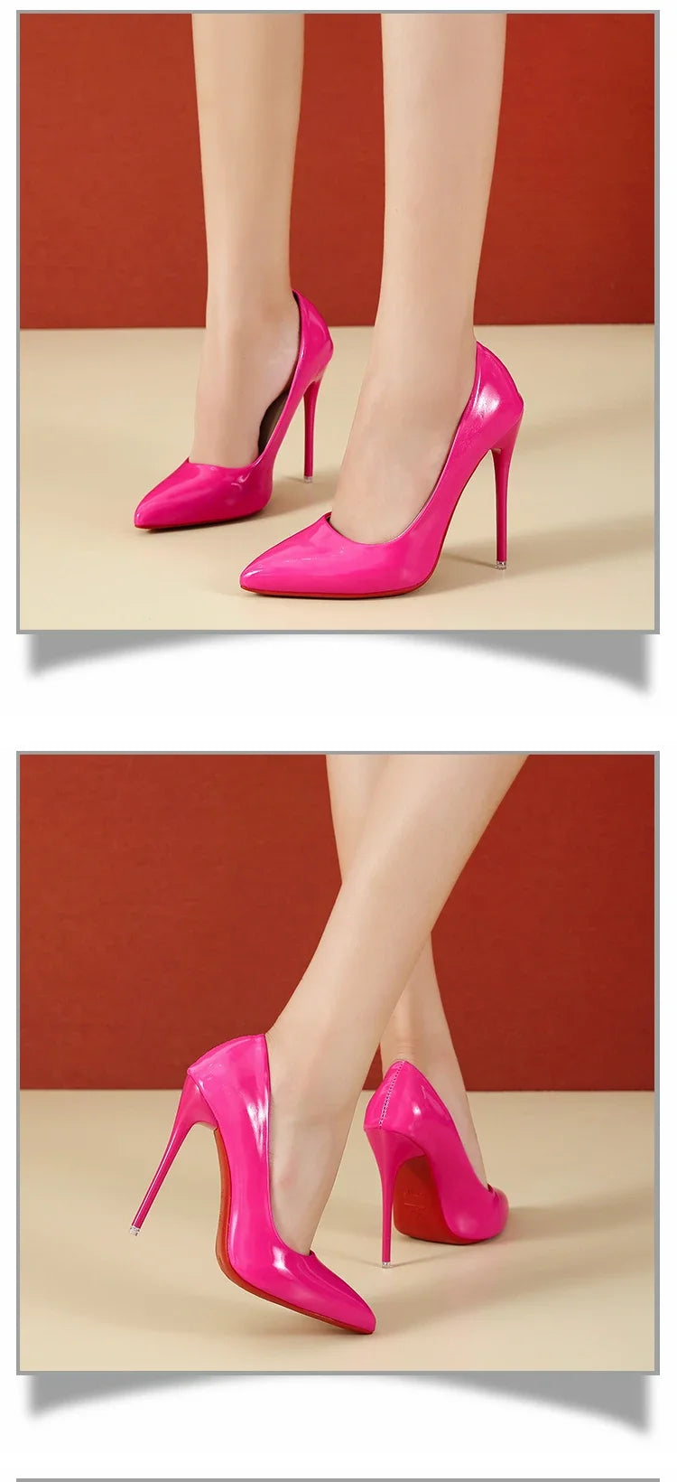 2024 Scarpe da donna Tacchi alti rossi Décolleté sexy con punta a punta 12 cm Scarpe da abito da spo