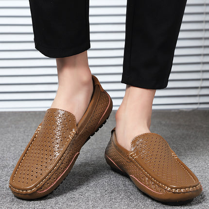 Scarpe casual da uomo di marca di lusso estiva Mocassini da uomo in vera pelle morbida Mocassini Designer italiano Scarpe da barca traspiranti