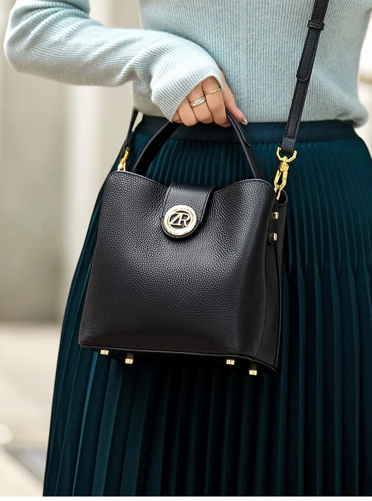 ZOOLER Full Genuine Leather Shoulder Bags Tote Bags Luxury Women Trendy Handbag Totally Skin Fashion Top Handle Purses #WG385