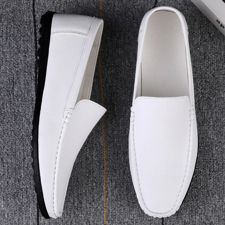 Scarpe casual da uomo in pelle moda Estate comode slip on di alta qualità Mocassini bianchi Comode scarpe da barca da guida Mocassini da passeggio