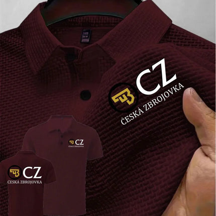 Summer New Men's POLO T-Shirt CZ Ceska Zbrojovka Firearms High End Ice Silk Men's Short-Sleeved Top Shirt Collar