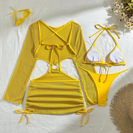2026 Bikini sexy Costumi da bagno femminili Costumi da bagno a tre pezzi da donna Costumi da bagno da spiaggia Costumi da bagno Bikini brasiliano Set Bagnante da piscina platinumshop