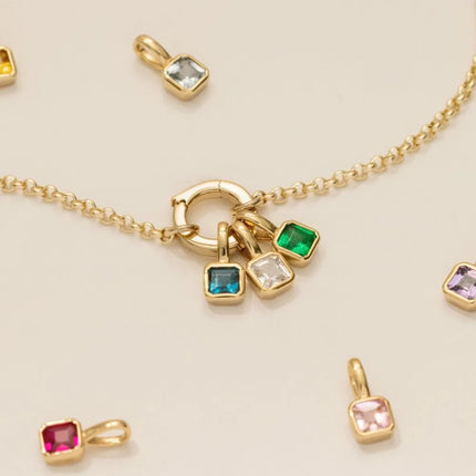 Stainless Steel Pendant DIY Birthstone Necklace for Woman Gold Color Designer Pendant Necklaces Bir PlatiNum