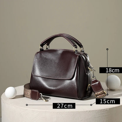 Women's Vintage Genuine Leather Handbags. Top grain cowhide leather, Single shoulder cross body bags,Luxury Designer Handbags