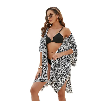 2024 Cardigan Kimono boho da donna Coverups larghi Beach Swim Bikini costume da bagno Cover up camicetta per costumi da bagno Resort Wear platinumshop