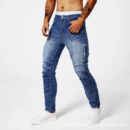 2025 New Motopants leisure motorcycle jeans riding trousers off-road motocross riding pants zipper design Multiple pockets PlatiNum