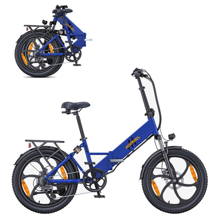 Bicicletta Elettrica Pieghevole HillMiles Mile2 per Adulti, Motore 250W, Batteria 36V13AH, Bici Elettrica da Città per Pendolari, Pneumatici Fat da 20 Pollici