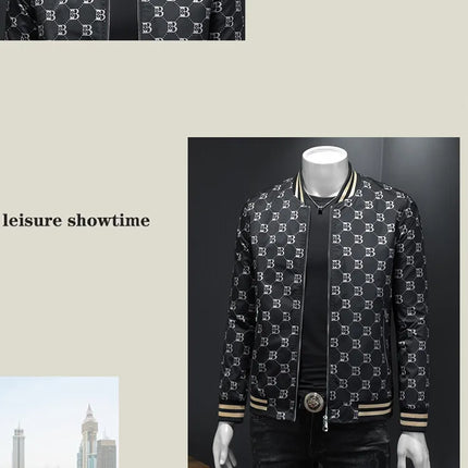 Luxury Letter Printed Baseball Jacket Men Autumn Winter Bomber Jacket Men Casual Business Windbreaker Coat Men Clothing 2025