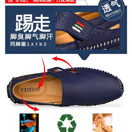 Nuovo 2023 estate scarpe in pelle traspirante uomo mocassini Casual Design di marca appartamenti da uomo fatti a mano mocassini in morbida pelle scarpe da barca