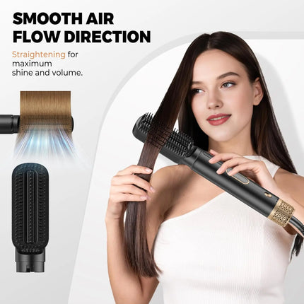 5 in 1 Blow Dryer Brush, Upgrade Hair Dryer Brush Air Curling Wrap Styler, Ionic Round Brush Blow Dryer for Women, Hot Air Brush Hair Styling Tools