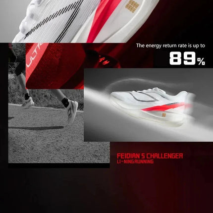 Li-Ning Women's FEIDIAN 5 CHALLENGER Racing Running Shoes CARBON-FIBER PLATE BOOM Cushion Sport Shoes Breathable Sneaker ARMV002 PlatiNum