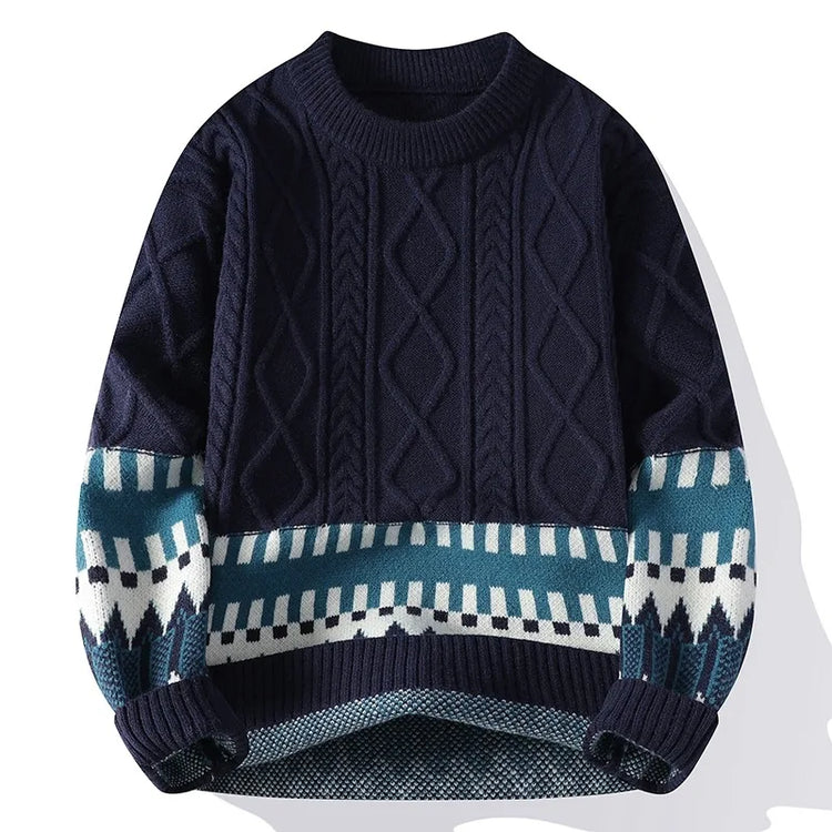 New Winter Men Outwear Loose O-neck Knitted Pullovers Man WarmTurtlenecks Man Casual Sweaters Quality Male Pullovers Size 4XL