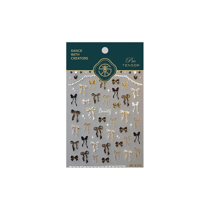 1pcs Bow Nail Sticker Hot Gold Series New Crafts 3D Bow Tie Self Adhesive Nail Art Stickers Japanese Nail Art Decorations Decals