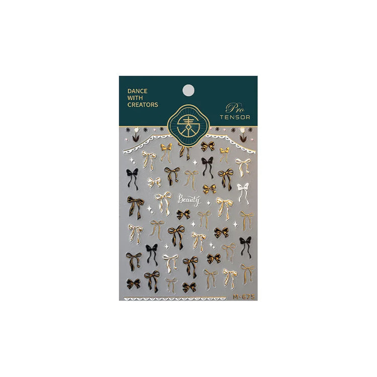 1pcs Bow Nail Sticker Hot Gold Series New Crafts 3D Bow Tie Self Adhesive Nail Art Stickers Japanese Nail Art Decorations Decals