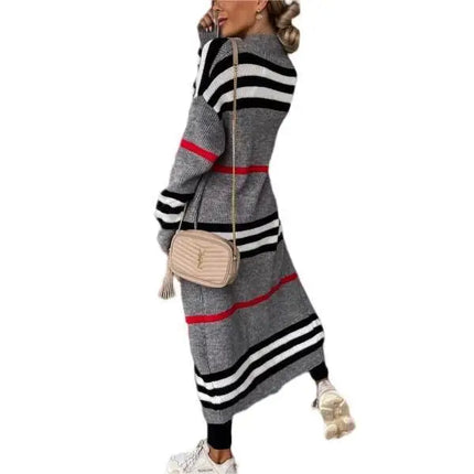 Print Long Cardigan For Women 2025 New Autumn Winter Clothes Knit Loose Outerwear Soft Sweater Coat Streetwear Fashion Cover Up